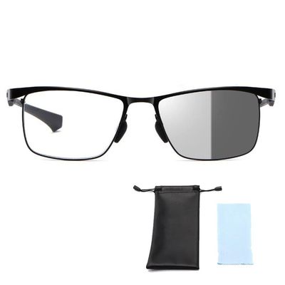 LKP Photochromic Progressive Bifocal Reading Glasses Lens, Anti Blue Light Men Sunglasses, Anti UV, Black, Classic, +2.0(1.00)