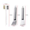 BetterJonny 3 Pcs Kitchen Cleaning Scrub Brush Set, Brass Wire Rust Cleaner Brushes & Cooktop Scraper, Perfect for Pots, Pans, Kitchen, Tile, and Household Cleaning view 2