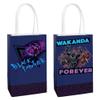Multicolor Black Panther Wakanda Forever Printed Paper Kraft Bags - 8.25" x 5.25" x 3", 8 Pieces - Perfect for Parties, Gifts & Goodies view 1