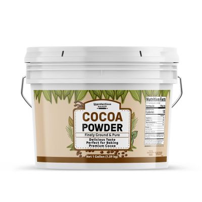 Unpretentious Dutch Cocoa Powder, 1 Gallon Bucket, Brownies, Cookies, Shakes, Food Storage