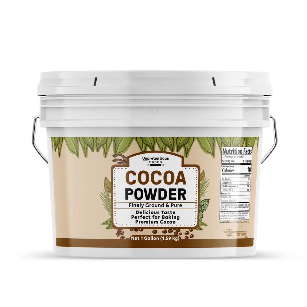 Unpretentious Dutch Cocoa Powder, 1 Gallon Bucket, Brownies, Cookies, Shakes, Food Storage
