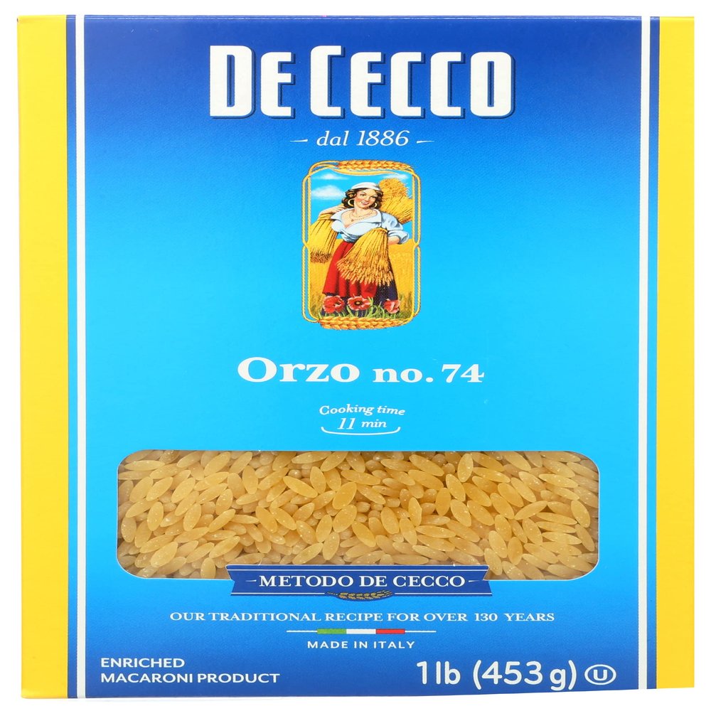 De Cecco, Pasta Orzo, 16 Oz, (Pack Of 20)