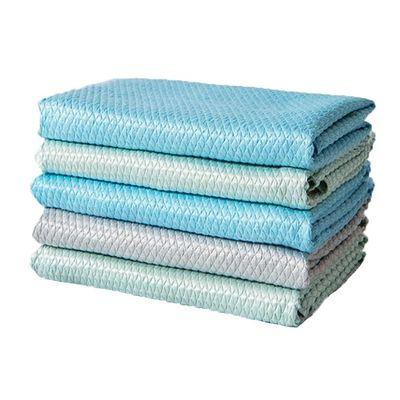 Cleaning Cloth Microfiber Fish Scale Cleaning Cloth, for Kitchen Dishcloths/Glass Cleaning, Super Absorbent, Not Easy to Lose Hair, 30x40cm (Color : 5pcs, Size : 30x40cm)