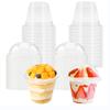 Szsrcywd 50 Pcs 6 oz Clear Plastic Cups with Dome Lids,Transparent Parfait Cup,Disposable Dessert Cups for Fruit,Ice Cream,Cupcake,Iced Cold Drinks view 1