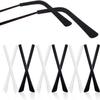 Eyeglass End Tips, 12 Pairs Silicone Anti-Slip Ear Sock Pieces Tube Sleeve Eyewear Soft Replacement Tips ONLY for Thin Slim Wire Eyeglass Sunglasses Legs Black White view 1