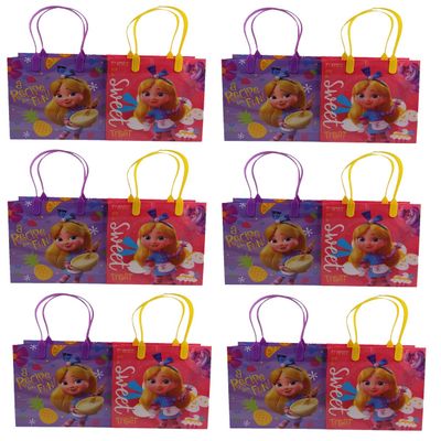 12 pcs Alice Wonderland Bakery Sweet Birthday Goody Gift Loot Favor Bags Party Supplies Red/Blue/Black