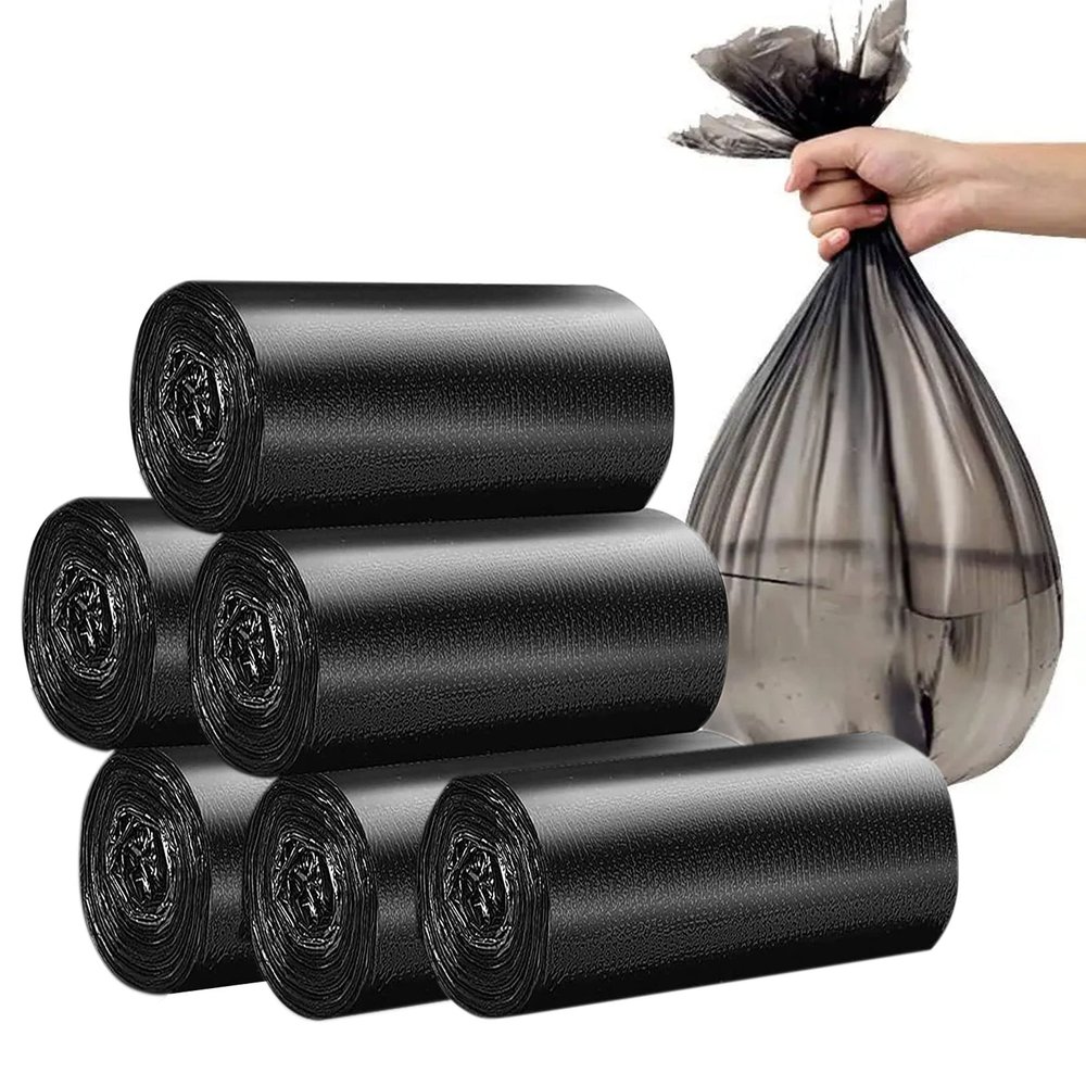 4 Gallon Bathroom Trash Bags,6 Rolls Small Trash Garbage Bags, Disposable Trash Bags for Office, Bathroom Wastebasket Waste Bin (120 Count, 4Gallon Black)