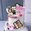 15PCS Makeup Cake Toppers Cosmetics Theme Decorations Lipstick Eye Shadow Blush for Girls Women Bridal Shower Birthday Partys view 3