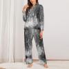 LPLSNWS Spell Symbols Printed women's pajamas, long-sleeved loungewear suitable for spring and autumn Small Black view 2