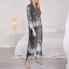 LPLSNWS Spell Symbols Printed women's pajamas, long-sleeved loungewear suitable for spring and autumn Small Black view 3
