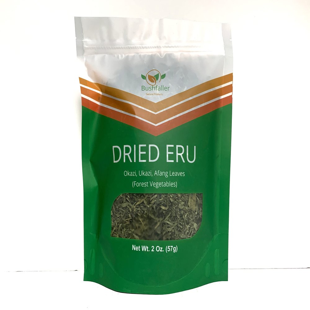 Dried Okazi, Ukazi, Dried ERU, Dried Afang leaves (vegetable), 2 Oz (57g)