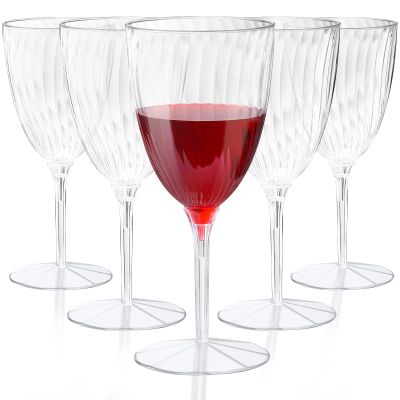 Potchen 32 Pieces 7.6 oz Clear Plastic Champagne Glasses Hard Disposable Plastic Champagne Flute Wine Mimosa Glasses Wedding for Drinking Toasting Home Daily Life