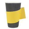 Restaurantware SLEEVES ONLY: Restpresso Hot Coffee Sleeves With Handle 50 Disposable Cup Sleeves - Cups Sold Separately Fits 12-16- And 20-Ounce Cups Yellow Paper Cup Jackets view 1