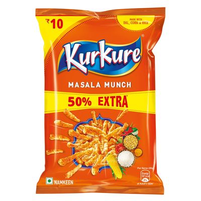 Kurkure Namkeen, Masala Munch, 44G Per Pouch (Pack Of 3)