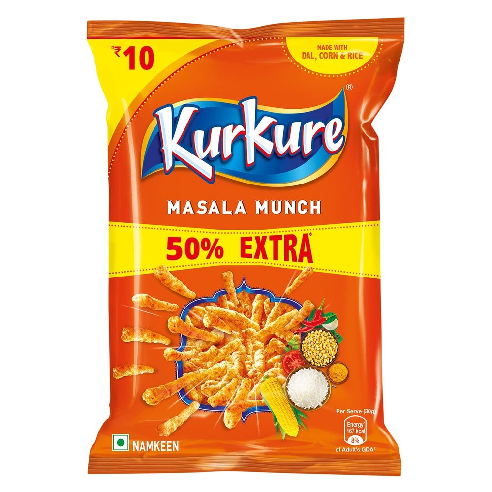 Kurkure Namkeen, Masala Munch, 44G Per Pouch (Pack Of 3)