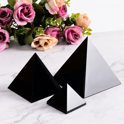 1pc 30-90mm Quality Natural Obsidian Nunatak Pyramid Decoration,90-95mm