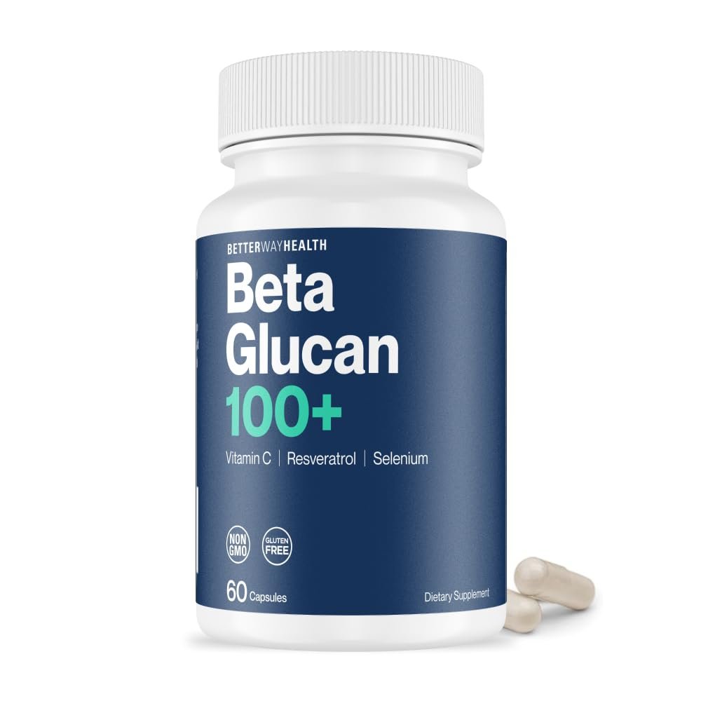Better Way Health Advanced Immune Readiness 1,3/1,6 Beta Glucan with Vitamin C, Selenium & Resveratrol Immune Support Supplement for NK Cells & Phagocytosis 60 Capsules