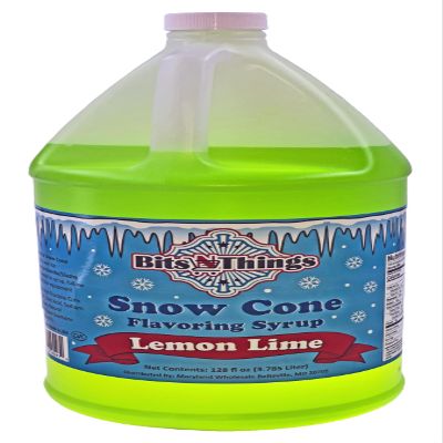 Bits N Things Lemon Lime Snow Cone Flavoring Syrup | Slushy & Granita | Kosher | Made In America | 1 Gallon