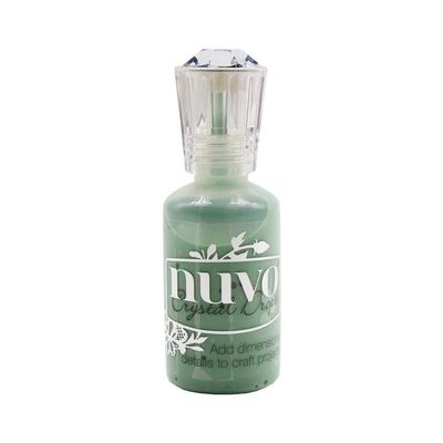 Nuvo Embellishment Crystal Drops - Colorful 3D Detailing for Art and Craft Projects - Perfect for Papercrafting, Scrapbooking and Art - Eucalyptus Leaf
