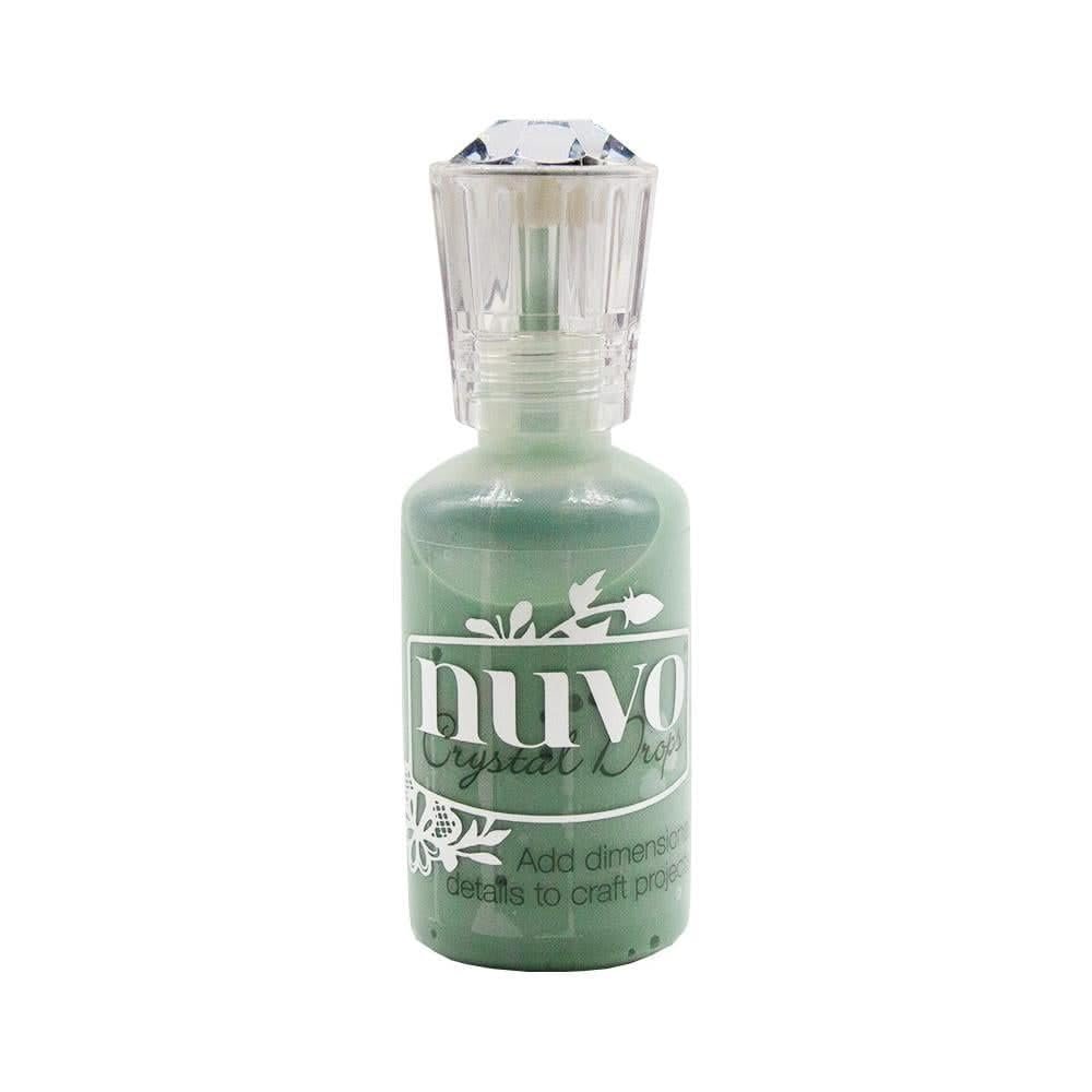 Nuvo Embellishment Crystal Drops - Colorful 3D Detailing for Art and Craft Projects - Perfect for Papercrafting, Scrapbooking and Art - Eucalyptus Leaf