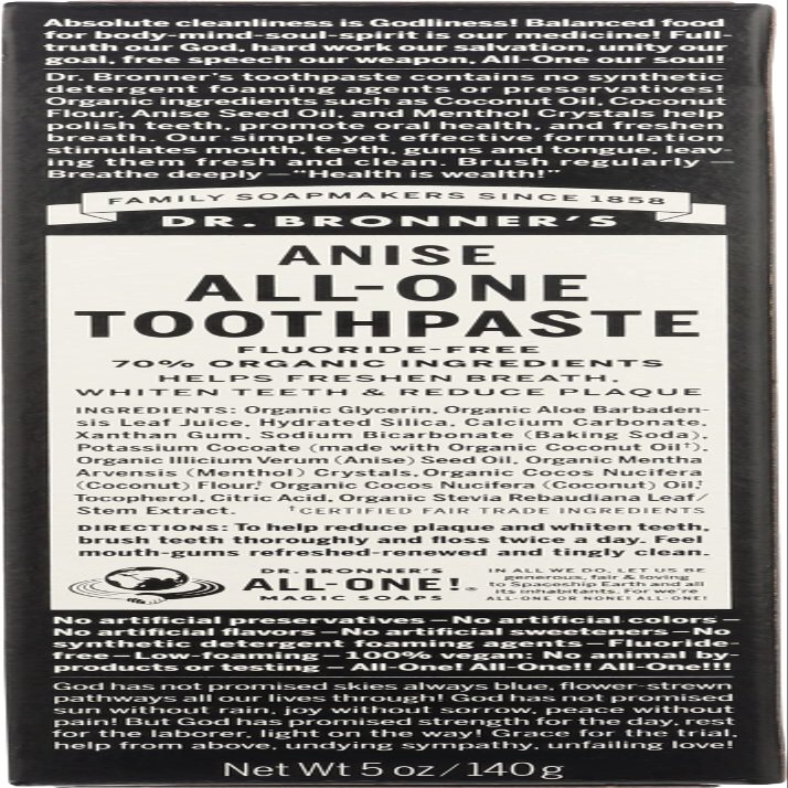 Dr. Bronner's All-One Toothpaste Anise 5 oz (Pack of 1)