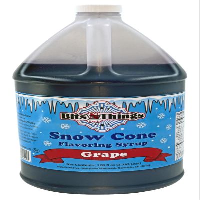 Bits N Things Grape Snow Cone Flavoring Syrup | Slushy & Granita | Kosher | Made In America | 1 Gallon