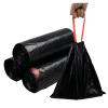 Uumitty 8 Gallon Drawstring Trash Bags, Flat Bottom Garbage Bag (Black, 110 Counts/ 3 Rolls) view 1