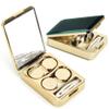 ofone Contact Lens Case, 2 Pack Contact Lenses Holder Cases Kit with Removel Tool Tweezers Mirror Portable Contacts Container Storage Box for Travel (Gold Green) view 1