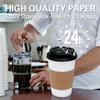 Ginkgo [100 Pack 16 oz Disposable Coffee Cups with Lids and Sleeves - To Go Coffee Cups for Hot Drinks, Chocolate, Cocoa and Coffee Bar view 2