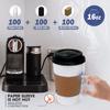 Ginkgo [100 Pack 16 oz Disposable Coffee Cups with Lids and Sleeves - To Go Coffee Cups for Hot Drinks, Chocolate, Cocoa and Coffee Bar view 4