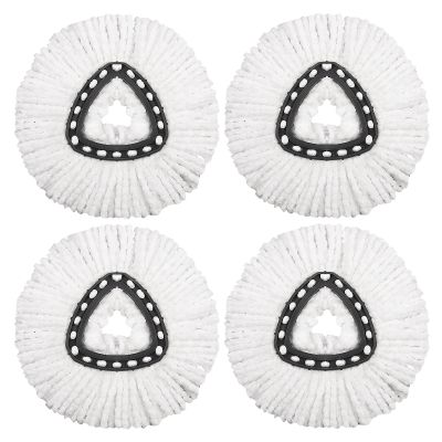 4 Pack Mop Replacement Heads Compatible with O Ceda Mop Replace Head EasyWrin Spin Mop Heads Replacements, Microfiber Mop Refills, Easy Cleaning Mop Head Replacement - 4 Pack White(1-Tank System)