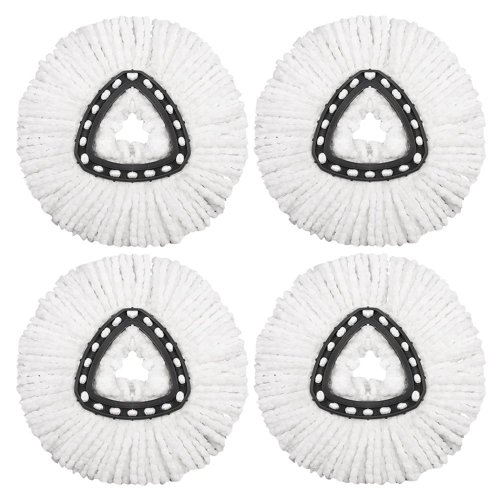 4 Pack Mop Replacement Heads Compatible with O Ceda Mop Replace Head EasyWrin Spin Mop Heads Replacements, Microfiber Mop Refills, Easy Cleaning Mop Head Replacement - 4 Pack White(1-Tank System)