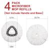 4 Pack Mop Replacement Heads Compatible with O Ceda Mop Replace Head EasyWrin Spin Mop Heads Replacements, Microfiber Mop Refills, Easy Cleaning Mop Head Replacement - 4 Pack White(1-Tank System) view 3