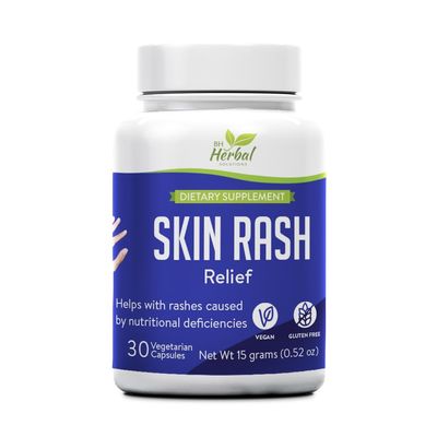 Natural Skin Relief Herbal Supplement for Soothing Itchy, Dry, and Irritated Skin 100% Plant-Based, Vegetarian Capsules