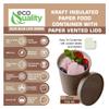 EcoQuality [250 Pack 32 oz Disposable Kraft Paper Soup Containers with Vented LIDS - Quart Ice Cream Containers, Frozen Yogurt Cups, Restaurant, Microwavable, Take Out, Food Storage, Recyclable view 2