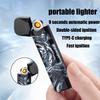 YOZWOO Electric Lighter - Mini Plasma Arc, USB Rechargeable, Windproof, Flameless, Slim, Portable, Personalized Design with Safety Switch (Tiger) view 2