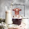 18pcs Glitter Dessert Cupcake Topper Cow Country Western Bull Riding Bull Rider Competition Theme Decor Supplies Man Boy Girl Happy Birthday Party Decorations view 2