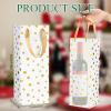 24 Pcs Christmas Wine Gift Bag for Wine Bottles with Handle, Reusable Gold Foil Bags Champagne Gift Bags Bulk Single Bottle Paper Tote for Christmas Thanksgiving Anniversary Wedding, 6 Designs view 2