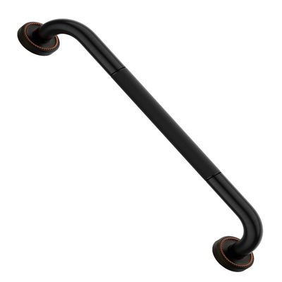 20 Inch Bronze Shower Grab Bar Oil Rubbed Black, Munzong Antique Brass Bathroom Grab Bar w/Anti-Slip Knurled Grip, Bathroom Balance Bar, Safety Handrail Support, Injury Elderly Senior Assist Handle