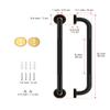 20 Inch Bronze Shower Grab Bar Oil Rubbed Black, Munzong Antique Brass Bathroom Grab Bar w/Anti-Slip Knurled Grip, Bathroom Balance Bar, Safety Handrail Support, Injury Elderly Senior Assist Handle view 2