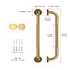 2 Pack 20 Inch Bronze Shower Grab Bar Gold, Munzong Antique Brass Bathroom Grab Bar w/Anti-Slip Knurled Grip, Safety Balance Bar Bath Hand Rail Support Handicap Injury Elderly Senior Assist Handle view 2