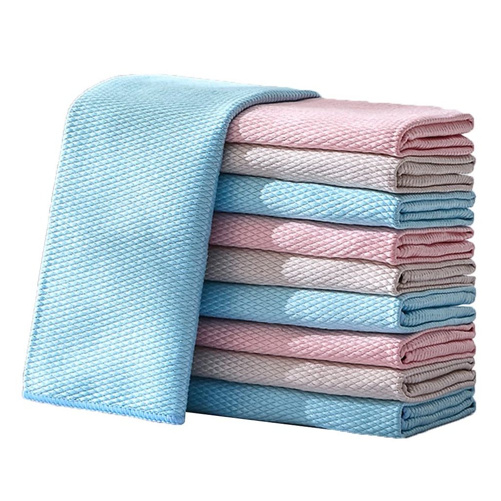 Cleaning Cloth Household Kitchen Car Fish Scale Cleaning Cloth, Super Absorbent and Traceless Cleaning Cloth, Microfiber Cleaning Cloth (Color : 3PCS, Size : 40x40cm)