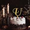 Glitter Gold Letter U Wedding Cake Topper Monogram Initial Name For Wedding Engagement Cake Decorations Floral Wreath Reusable Retro Engagement Gifts For Family Friends view 2