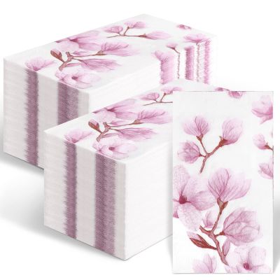 200 Pcs Floral Guest Napkins Bathroom Napkins Guest Disposable Hand Towels Dinner Paper Napkins Decorative Towels for Wedding Holiday Anniversary Birthday Tea Party Baby Shower