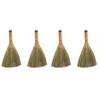 Veemoon 4 Pcs 12 Inch Whisk Broom, Handheld Cleaning Broom Straw Corn Whisk Brush Small with Handle Dust Brush Rustic for Dirt and Debris Household view 1