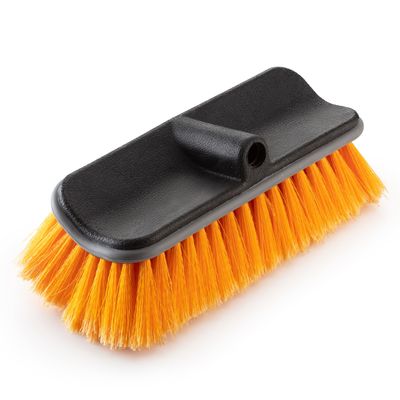 Hard Bristle Deck Scrub Brush Heavy Duty // Concrete Scrub Brush for Exterior House Cleaning // Screw On Floor Brush Scrubber Fits Standard Acme Threaded Extension Poles (Pole Sold Separately)