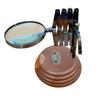 Vintage Style Desk Top Channer Magnifier 4" Brass Magnifying Glass Wooden Stand Desk Lens Magnifying Glass Gift view 1