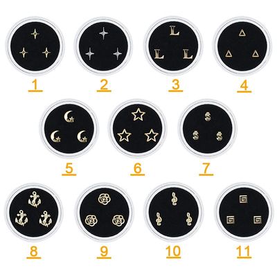 3/5/9Box Dental Crystal Tooth Jewelry Ornaments 18K Gilded Tooth Gems Beauty Diamond Various Shape Oral Hygiene Tooth Decoration (Color : 5 Box (15pcs))