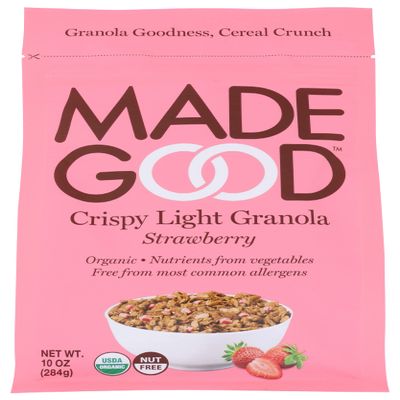 Made Good Crispy Light Granola, Strawberry, 10 Oz (Pack of 8)
