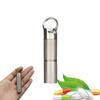 2 Compartment Keychain Pill Holder, Pure Titanium Pill Case Waterproof Medicine Box Container, Portable Pill Bottle Carrier for Daily Travel Outdoor Camping Emergency First Aids view 1